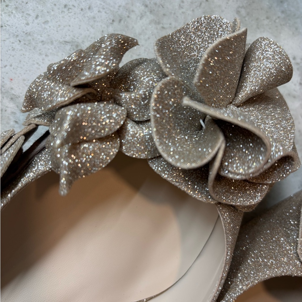 Sophia Webster New Jumbo Lilico Flat Sandals Size 39.5 Champagne Glitter color - Picture 4 of 8
